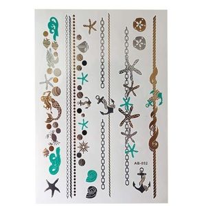 Starfish mermaid metallic temporary tattoo